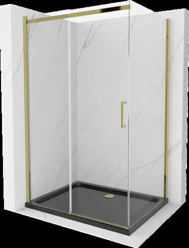 Mexen Omega suihkukaappi altaalla ja pohjaventtiilillä, Gold+Black/Gold, 120 x 80 cm hinta ja tiedot | Suihkukaapit ja suihkunurkat | hobbyhall.fi