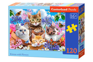 Castorland kissanpennut kukkien kanssa, 120 kpl hinta ja tiedot | Palapelit | hobbyhall.fi
