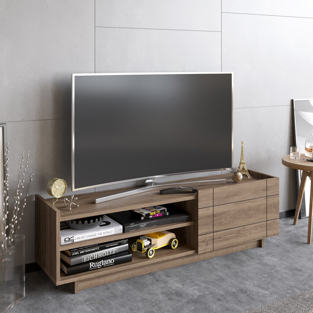 TV-taso, Asir, 140x41,4x37,1 cm, ruskea hinta ja tiedot | TV-tasot | hobbyhall.fi