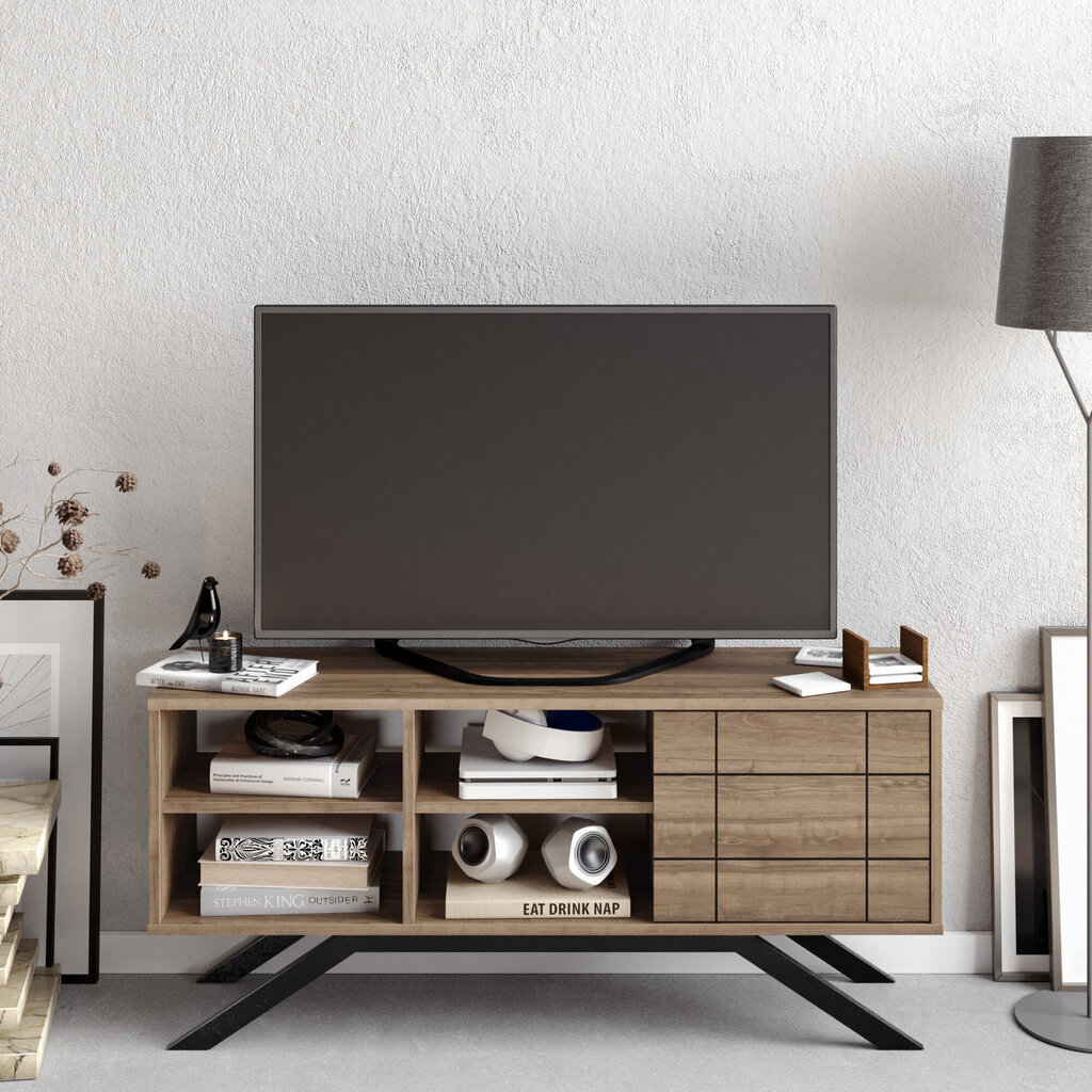 TV-taso, Asir, 130x38,6x58,6 cm, ruskea hinta ja tiedot | TV-tasot | hobbyhall.fi