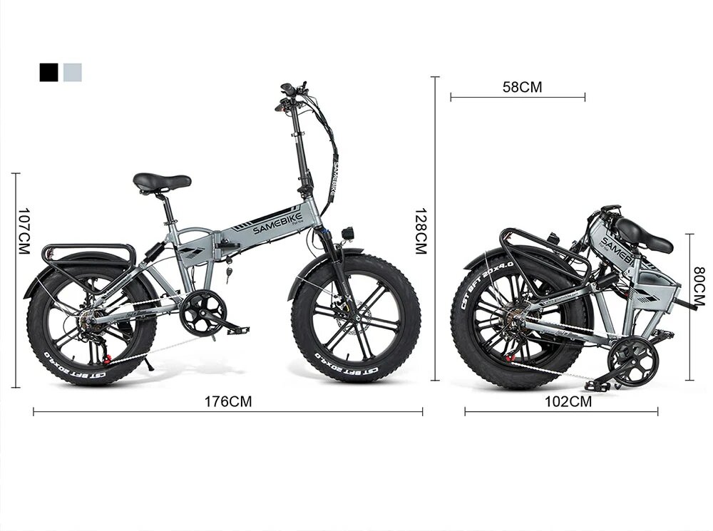 Samebike XWLX09 750W Fat Tire taittuva sähköpyörä hinta ja tiedot | Sähköpyörät | hobbyhall.fi