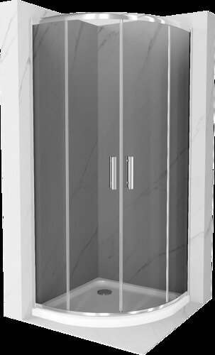 Mexen Rio F puolipyöreä suihkukaappi altaalla ja pohjaventtiilillä, Graphite/Chrome+White/Chrome, 80 x 80 cm hinta ja tiedot | Suihkukaapit ja suihkunurkat | hobbyhall.fi
