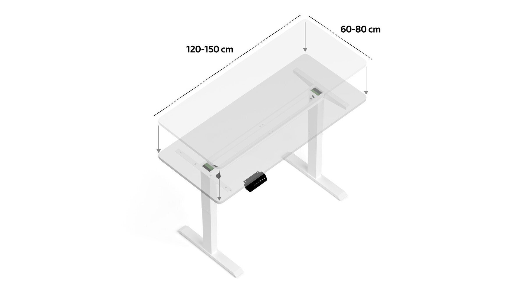 Sähköpöydän runko Eko-light Levano System Control -series, valkoinen hinta ja tiedot | Tietokonepöydät ja työpöydät | hobbyhall.fi