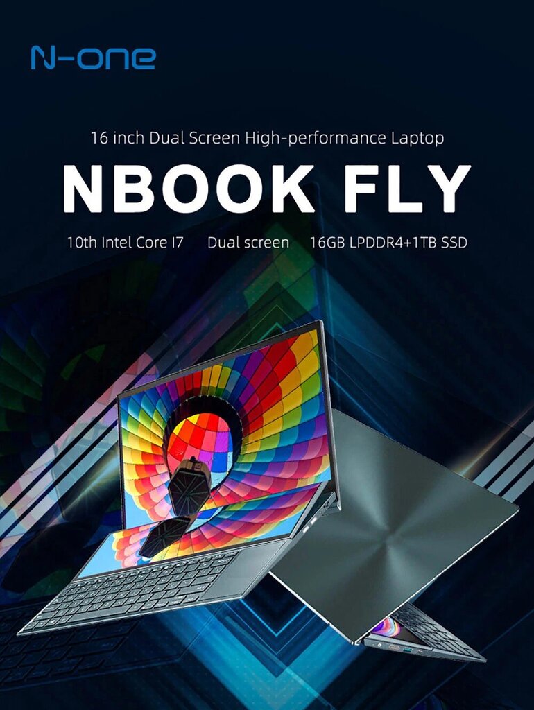 N-one Book Fly Intel Core i7-10870H, 16GB DDR4, 1TB SSD, Windows 11Pro hinta ja tiedot | Kannettavat tietokoneet | hobbyhall.fi