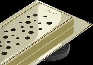 Mexen Flat Dots suihkukaivo, Gold, 100 cm hinta ja tiedot | Lattiakaivot | hobbyhall.fi