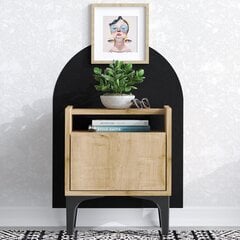 Yöpöytä, Asir, 40x50x35 cm, ruskea, musta hinta ja tiedot | Yöpöydät | hobbyhall.fi