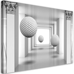 Canvastaulu, Pallot 3D-geometriatunnelissa hinta ja tiedot | Taulut | hobbyhall.fi