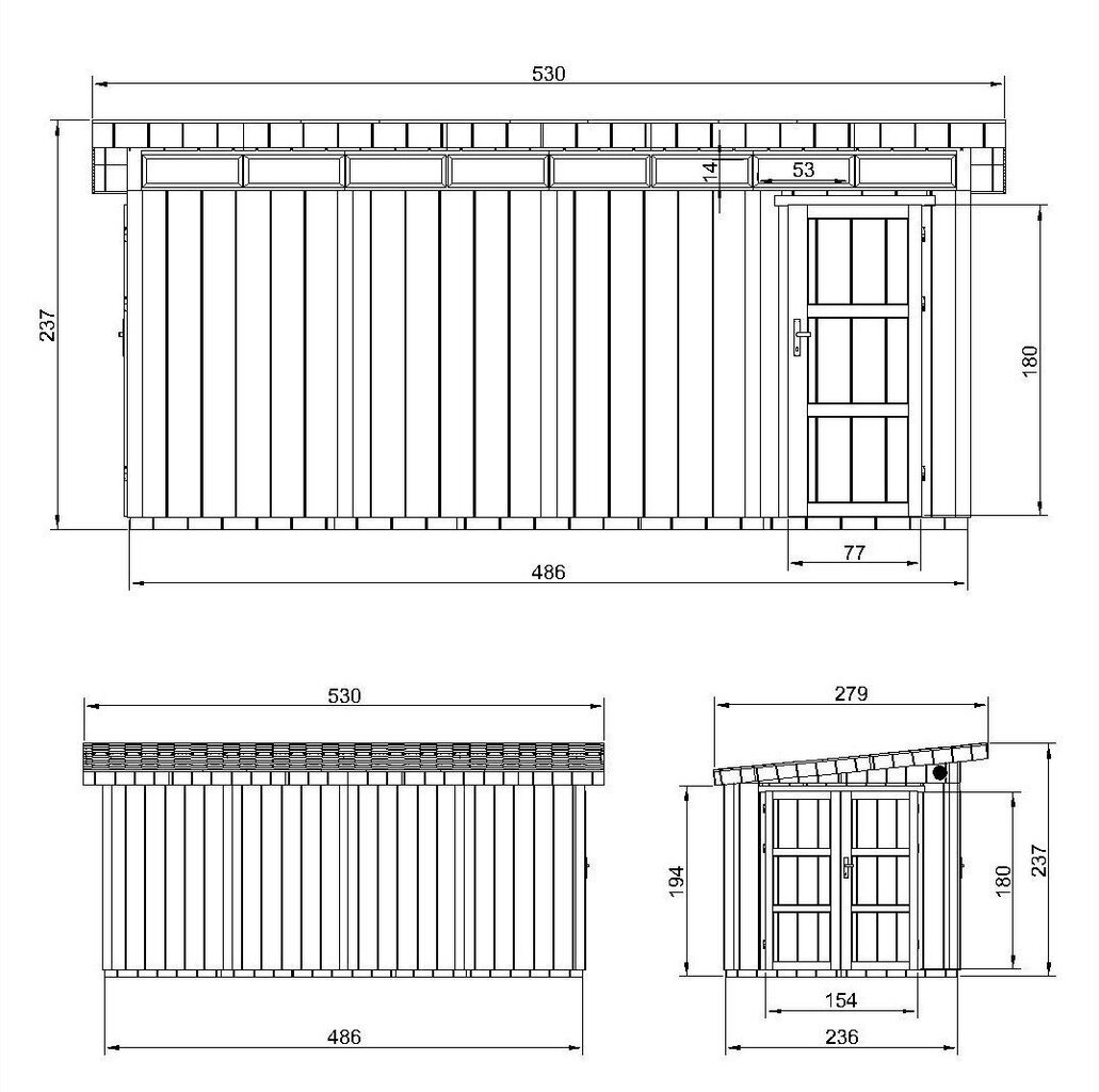 LP® SmartSide® Paneelitalo M905C Cavern Steel -maalipakkauksen kera - A237 x 279 x 530 cm / 11.5 m2 hinta ja tiedot | Piharakennukset | hobbyhall.fi