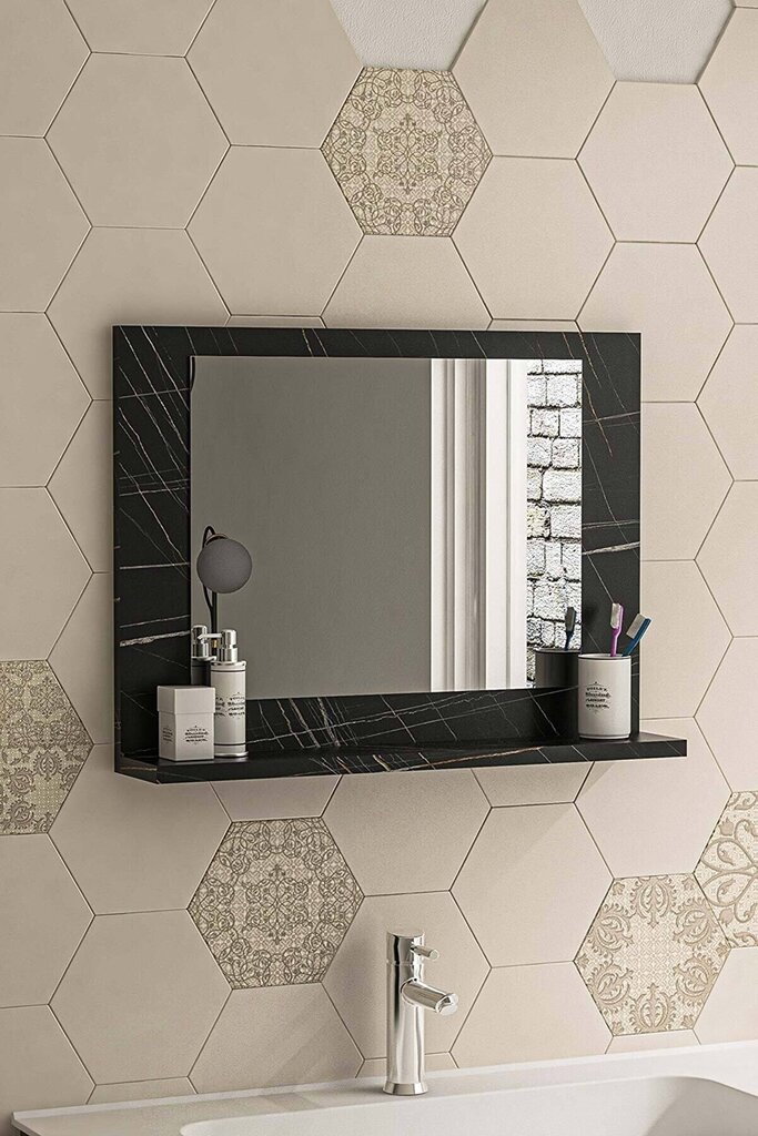 Asir koristeellinen peili, 60x60 cm, musta hinta ja tiedot | Peilit | hobbyhall.fi