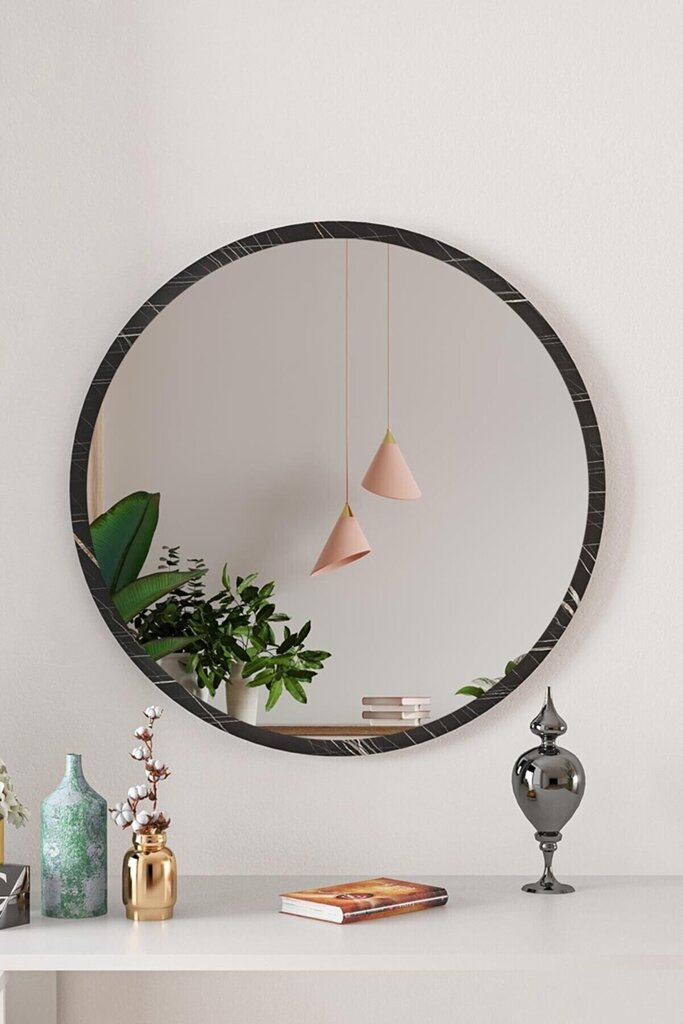 Asir koristeellinen peili, 60x60 cm, musta/valkoinen hinta ja tiedot | Peilit | hobbyhall.fi