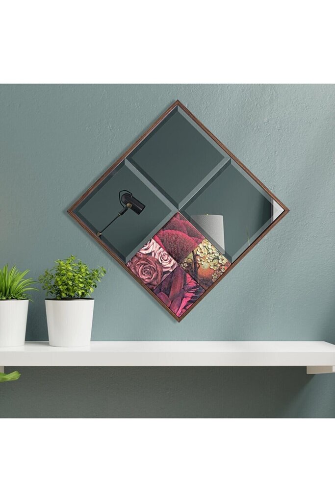 Asir koristeellinen peili, 45x45 cm, ruskea/vaaleanpunainen hinta ja tiedot | Peilit | hobbyhall.fi