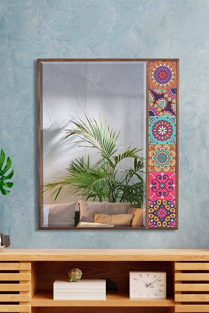 Asir koristeellinen peili, 50x100 cm, ruskea/vaaleanpunainen hinta ja tiedot | Peilit | hobbyhall.fi