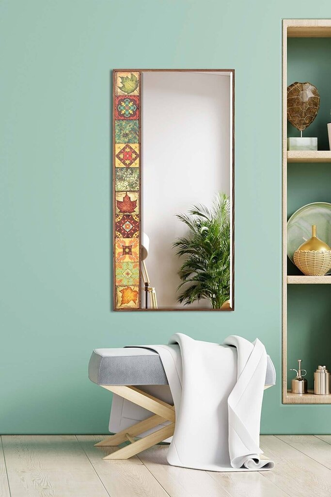 Asir koristeellinen peili, 50x102 cm, ruskea/oranssi hinta ja tiedot | Peilit | hobbyhall.fi