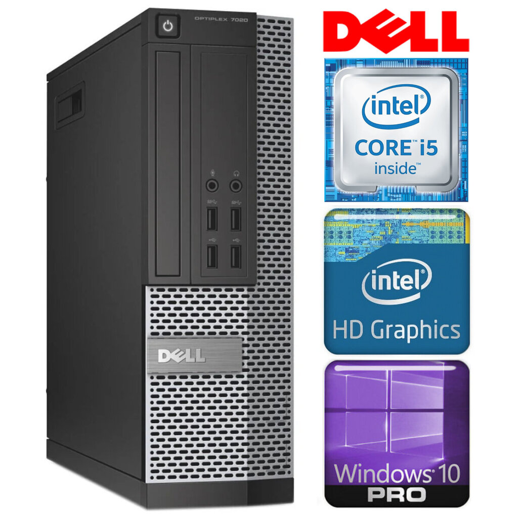 Dell 7020 SFF i5-4570 4GB 1TB DVD WIN10PRO/W7P hinta ja tiedot | Pöytätietokoneet | hobbyhall.fi