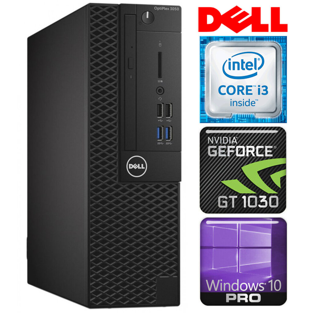 Dell 3050 SFF i3-7100 8GB 1TB SSD M.2 NVME GT1030 2GB WIN10Pro hinta ja tiedot | Pöytätietokoneet | hobbyhall.fi