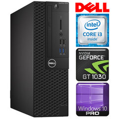 Dell 3050 SFF i3-7100 8GB 1TB SSD M.2 NVME+1TB GT1030 2GB WIN10Pro hinta ja tiedot | Pöytätietokoneet | hobbyhall.fi