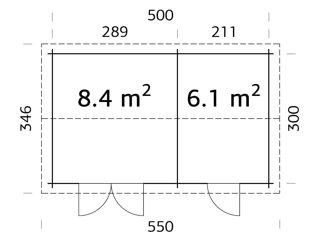 Pihavarasto Jari 14,5 m² kahdella erillisellä varastotilalla hinta ja tiedot | Piharakennukset | hobbyhall.fi