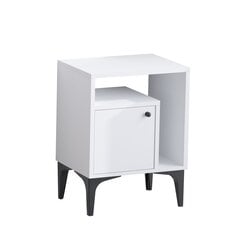 Yöpöytä, Asir, 40x55x35 cm, valkoinen, musta hinta ja tiedot | Yöpöydät | hobbyhall.fi