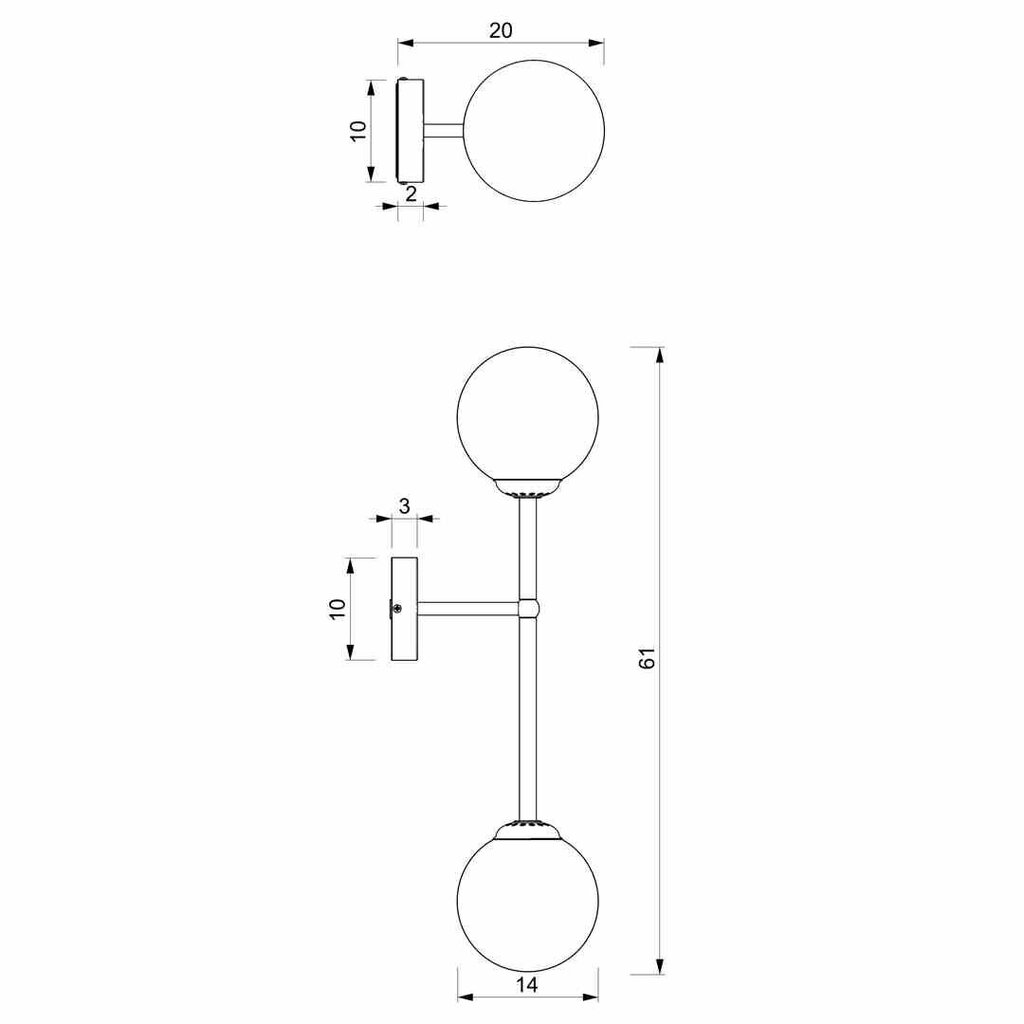 Seinävalaisin POP 2xE14 hinta ja tiedot | Seinävalaisimet | hobbyhall.fi