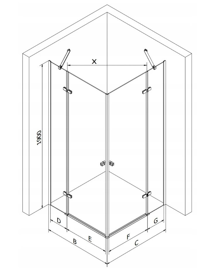 Mexen Roma DUO suihkukaappi, Gold, 70 x 70 cm hinta ja tiedot | Suihkukaapit ja suihkunurkat | hobbyhall.fi