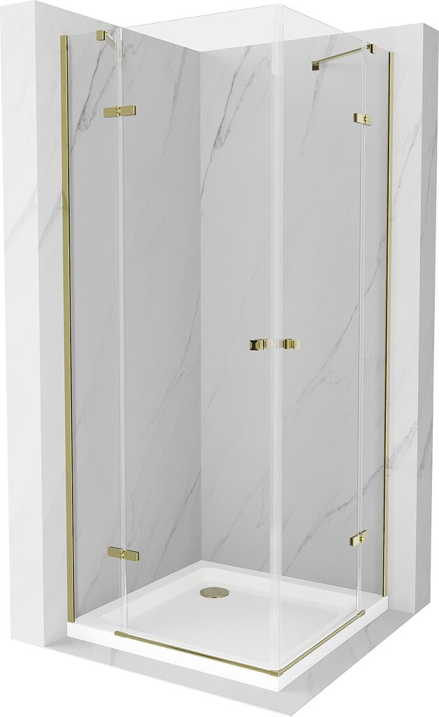 Mexen Roma suihkukaappi altaalla ja sifonilla, kulta+valkoinen/kulta, 80 x 80 cm hinta ja tiedot | Suihkukaapit ja suihkunurkat | hobbyhall.fi