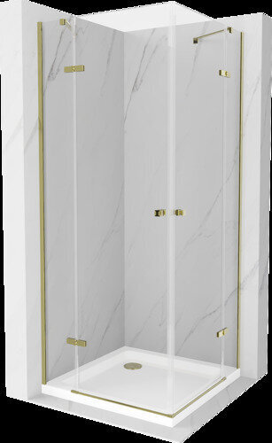 Mexen Roma suihkukaappi altaalla ja sifonilla, kulta+valkoinen/kulta, 100 x 100 cm hinta ja tiedot | Suihkukaapit ja suihkunurkat | hobbyhall.fi
