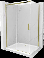 Mexen Omega suihkukaappi tarjottimella ja sifonilla, kulta+valkoinen/kulta, 100 x 80 cm hinta ja tiedot | Suihkukaapit ja suihkunurkat | hobbyhall.fi