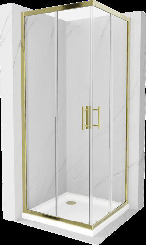 Suihkukaappi Mexen Rio F altaalla ja sifonilla, Gold+White/Gold, 80 x 80 cm hinta ja tiedot | Suihkukaapit ja suihkunurkat | hobbyhall.fi