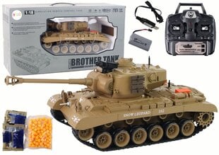 Leopard 102 panssarivaunu kaukosäätimellä, vaaleanruskea hinta ja tiedot | Poikien lelut | hobbyhall.fi