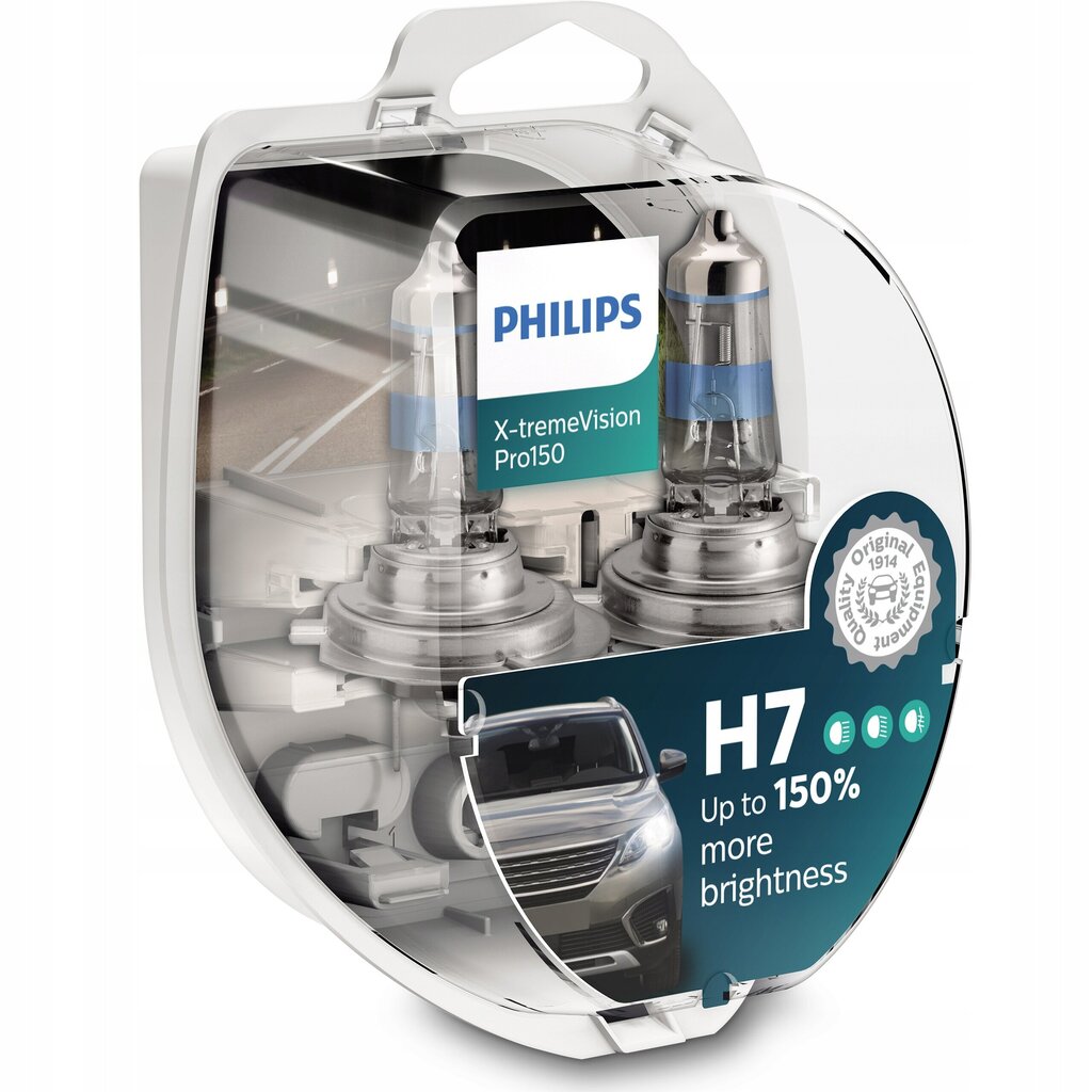 Auton polttimot Philips H7 X-Treme Vision Pro + 150% hinta ja tiedot | Polttimot | hobbyhall.fi