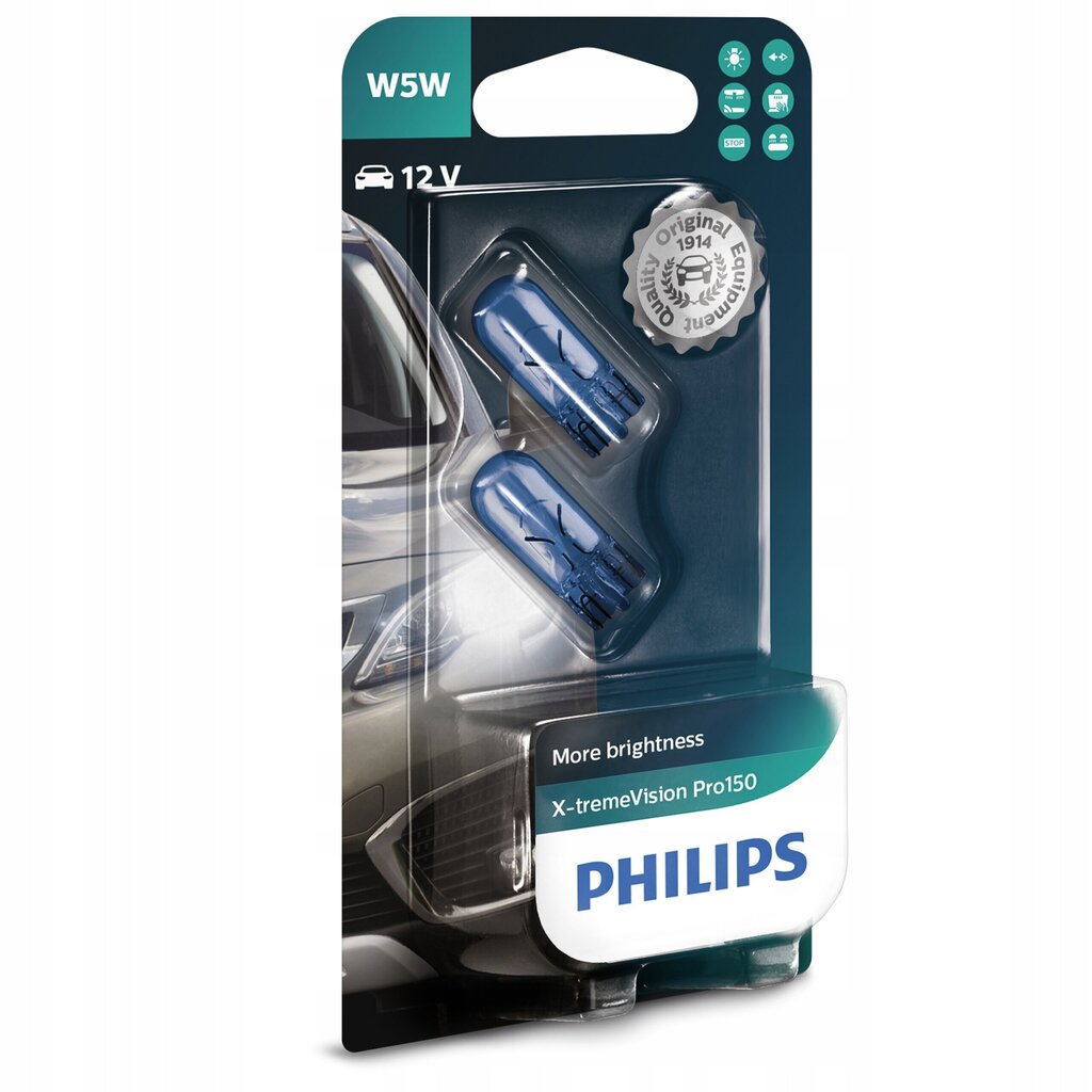 Auton polttimot Philips W5W X-Treme Vision Pro150 + 150% hinta ja tiedot | Polttimot | hobbyhall.fi