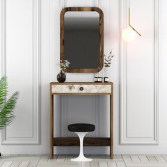 Meikkipöytä, Asir, ruskea/valkoinen/marmori hinta ja tiedot | Peilipöydät | hobbyhall.fi
