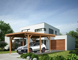 Autokatos Karl 11,7 m² ruskealla puunsuojalla hinta ja tiedot | Piharakennukset | hobbyhall.fi