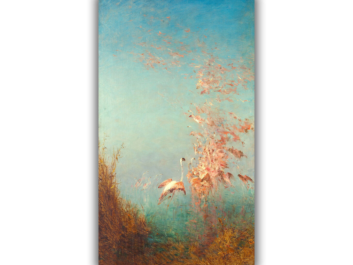 Jäljennös Vaaleanpunaisten flamingojen lento, Vaccarès Lampi, 1895, Félix Ziem hinta ja tiedot | Taulut | hobbyhall.fi