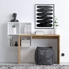 Kirjoituspöytä, Asir, 98x124x45 cm, valkoinen, ruskea hinta ja tiedot | Tietokonepöydät ja työpöydät | hobbyhall.fi