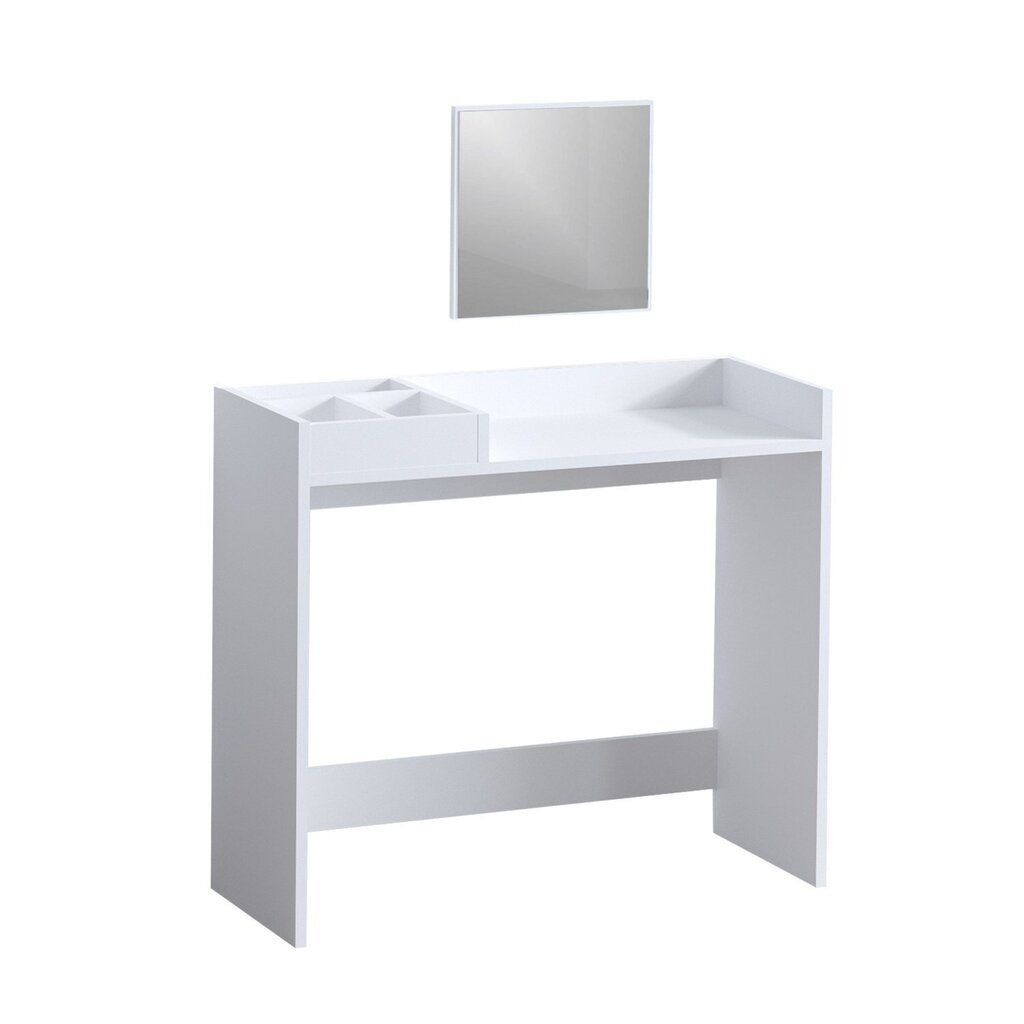 Meikkipöytä, Asir, 90x82x35 cm, valkoinen hinta ja tiedot | Peilipöydät | hobbyhall.fi