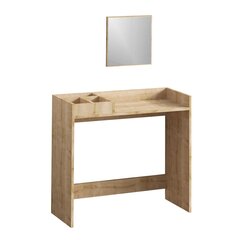 Meikkipöytä, Asir, 90x82x35 cm, ruskea hinta ja tiedot | Peilipöydät | hobbyhall.fi