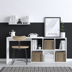 Työpöytäsetti, Asir, 74x145x45 cm, valkoinen, ruskea hinta ja tiedot | Tietokonepöydät ja työpöydät | hobbyhall.fi