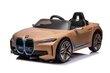 Sähköauto lapsille, BMW I4 4x4, kultainen hinta ja tiedot | Lasten sähköautot | hobbyhall.fi