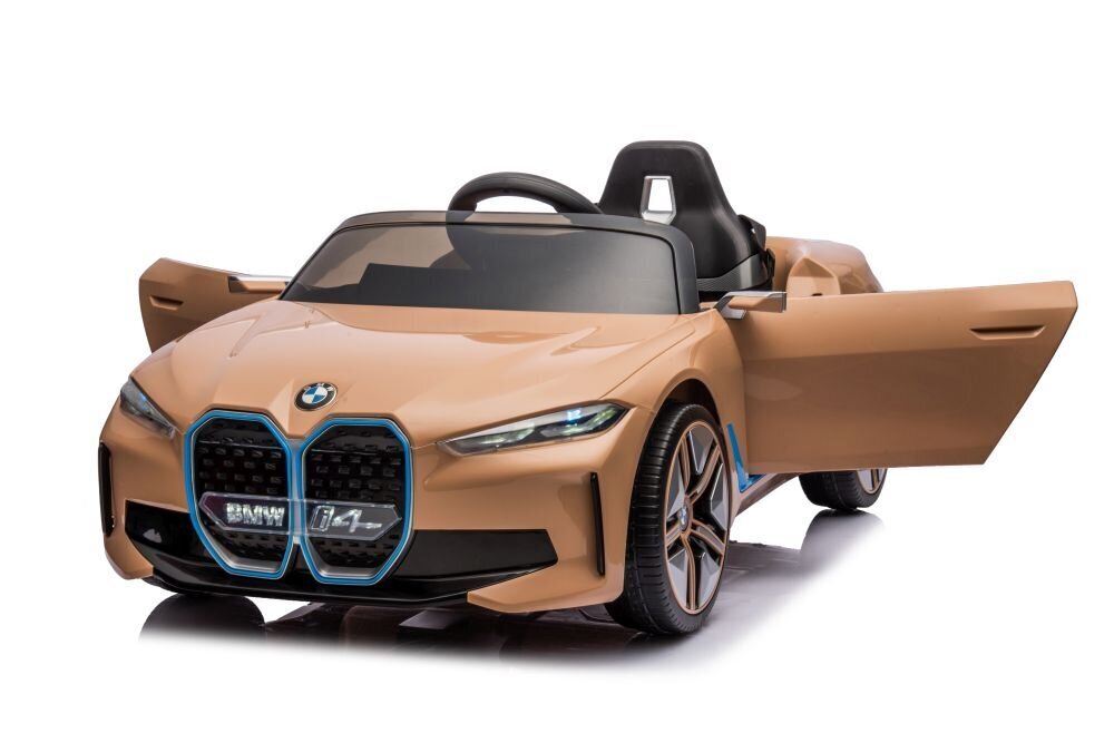 Sähköauto lapsille, BMW I4 4x4, kultainen hinta ja tiedot | Lasten sähköautot | hobbyhall.fi