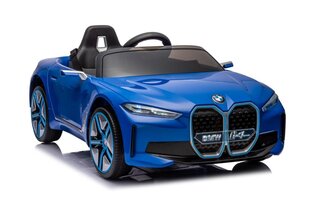 Sähköauto lapsille, BMW I4 4x4, sininen hinta ja tiedot | Lasten sähköautot | hobbyhall.fi