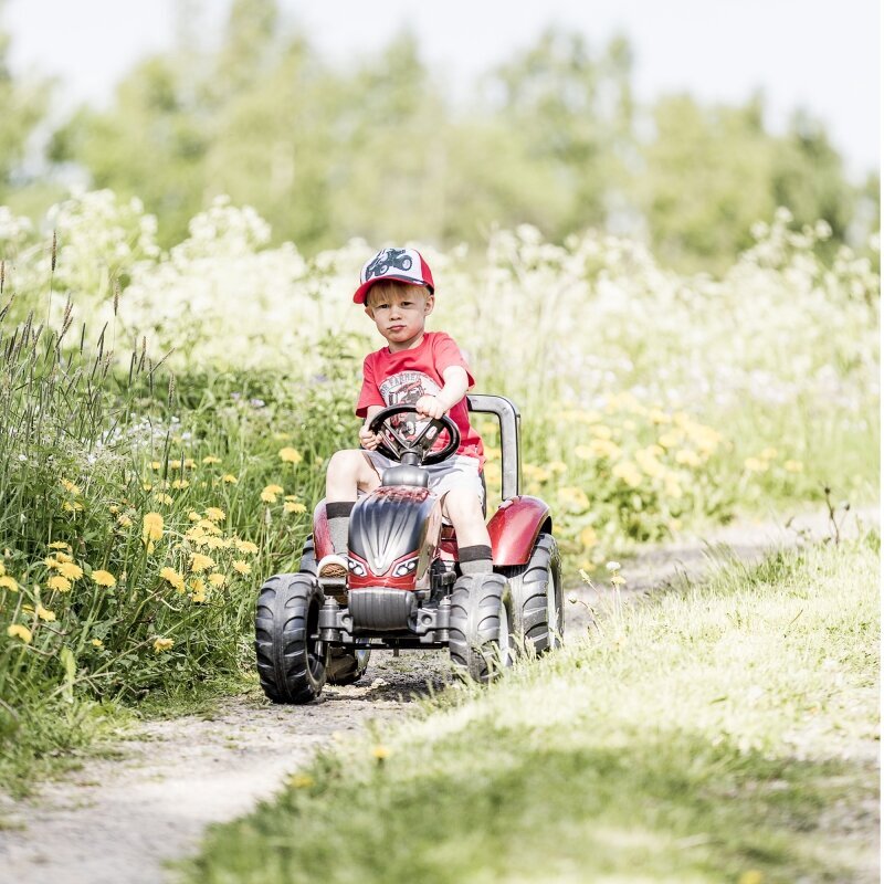 Polkutraktori FALK Valtra perävaunulla, punainen hinta ja tiedot | Vauvan lelut | hobbyhall.fi