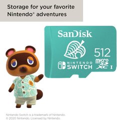 SanDisk microSDXC 512GB UHS-I Card for Nintendo Switch hinta ja tiedot | Pelikonsolitarvikkeet | hobbyhall.fi