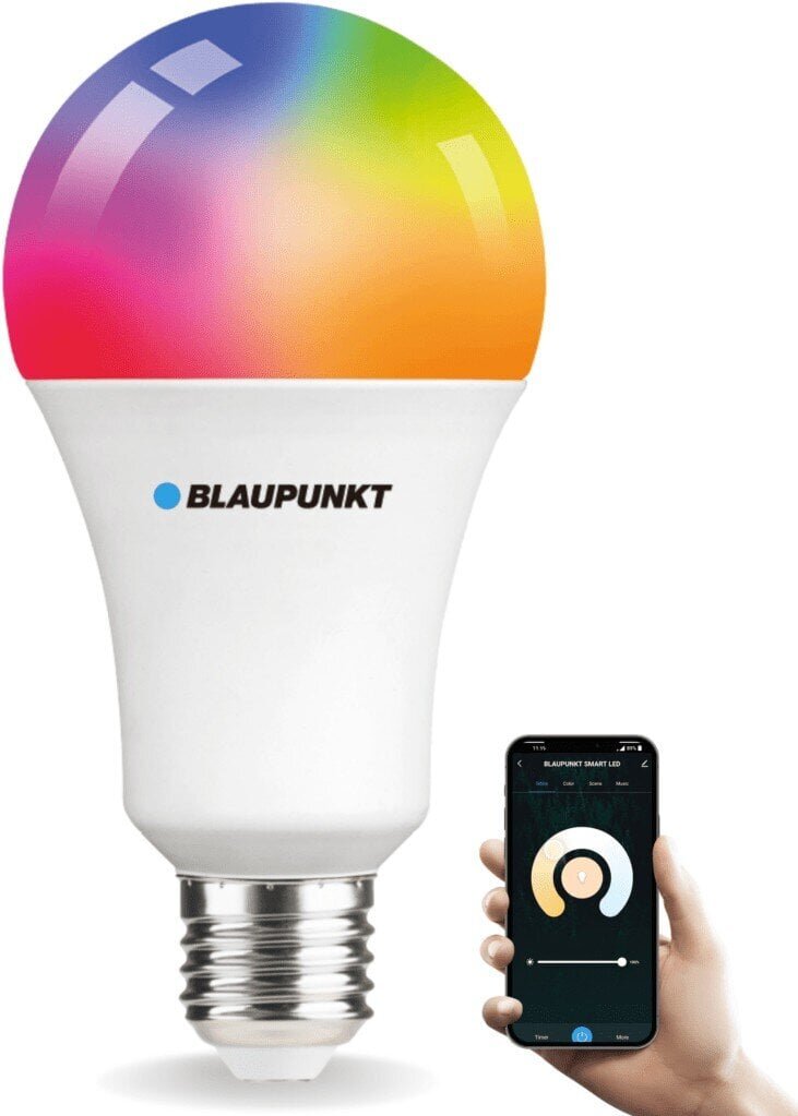 Blaupunkt älypolttimo LED Smart Monivärinen E27 A60 900lm 9W 2500-8000K WiFi + Bluetooth Tuya hinta ja tiedot | Lamput | hobbyhall.fi