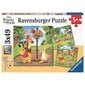 Ravensburger palapeli 3x49 kpl Nalle Puh - Urheilupäivä hinta ja tiedot | Palapelit | hobbyhall.fi