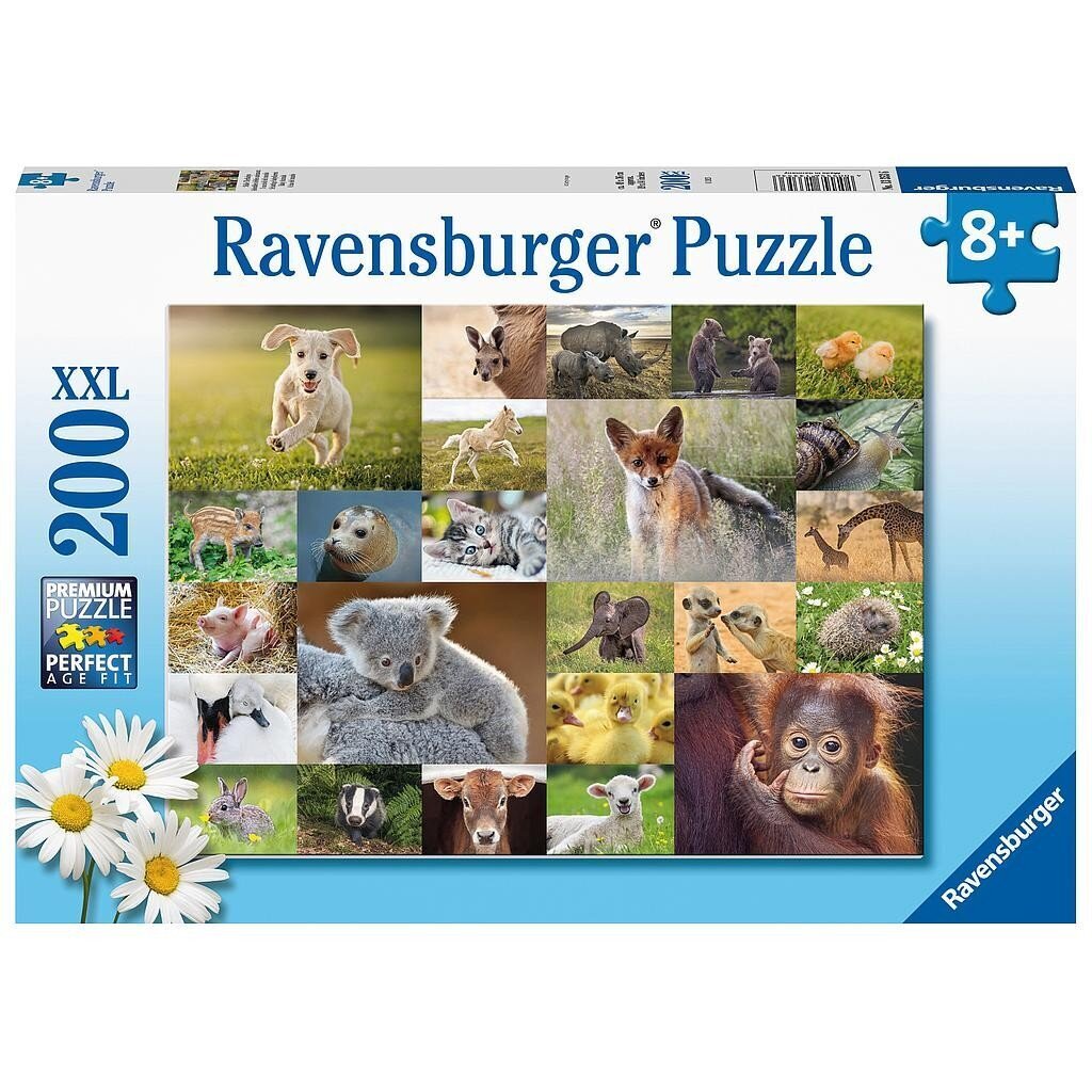 Ravensburger palapeli 200 kpl Eläinten vauvat hinta ja tiedot | Palapelit | hobbyhall.fi