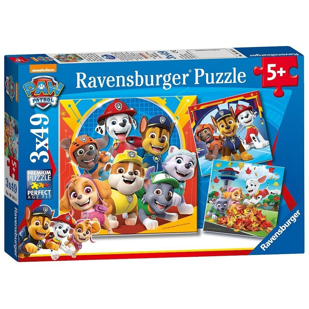 Ravensburger palapeli 3x49 kpl Partiokoirat hinta ja tiedot | Palapelit | hobbyhall.fi