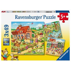 Ravensburger palapeli 3x49 kpl Loma maaseudulla hinta ja tiedot | Palapelit | hobbyhall.fi