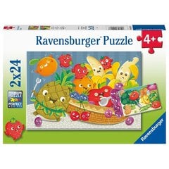 Ravensburger palapeli 2x24 kpl Tuoreet hedelmät ja vihannekset hinta ja tiedot | Palapelit | hobbyhall.fi