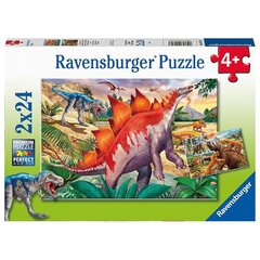 Ravensburger palapeli 2x24 kpl Dinosaurukset hinta ja tiedot | Palapelit | hobbyhall.fi